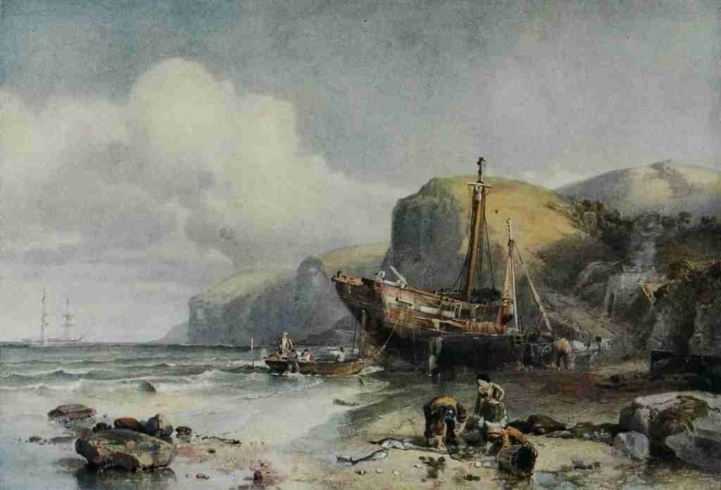 Stanfield Clarkson 1793 1867 British Marine Painting 1919 Coast scene A4 Photo Print