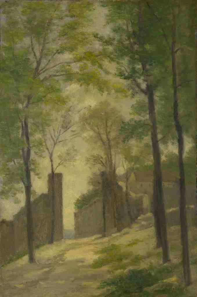 Stanislas Victor Edmond Lepine A Gateway behind Trees A4 Photo Print