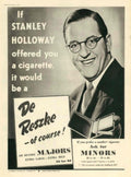 Stanley Holloway Cigarettes 1930s Vintage Retro Advert Poster