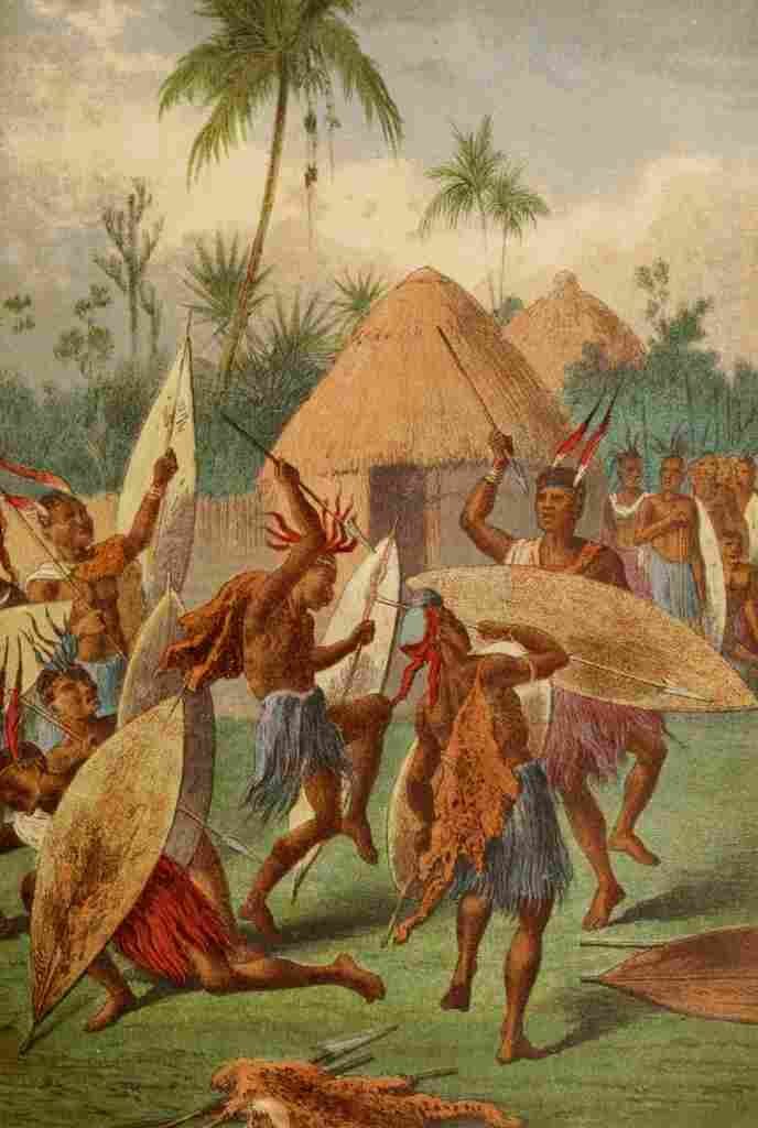 Stanley & Africa c1875 A Kaffir War dance A4 Photo Print