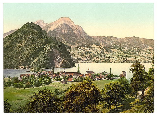 Stansstad Pilatus Vintage A4 Photo Print