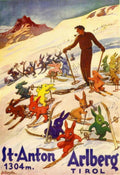 Stant Anton Arlberg 1950s Vintage Retro Advert Poster