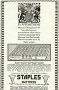Staples Mattress King Vintage Retro Advert Poster A4 Photo Print