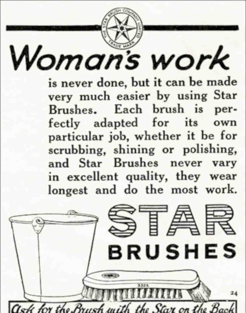 Star Brushes Woman Vintage Retro Advert Poster A4 Photo Print