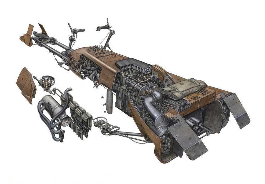 Star Wars Speeder Bike cutaway A4 Photo Print