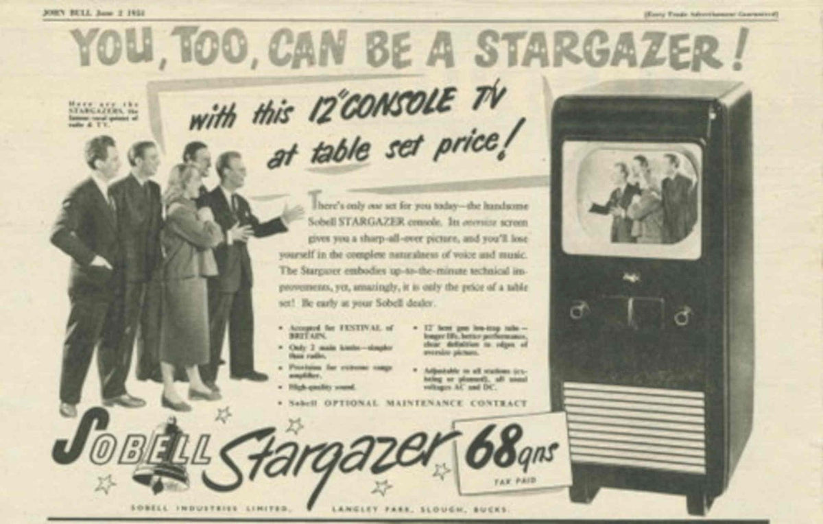 Stargazer Tv Men 1950s Vintage Retro Advert Poster