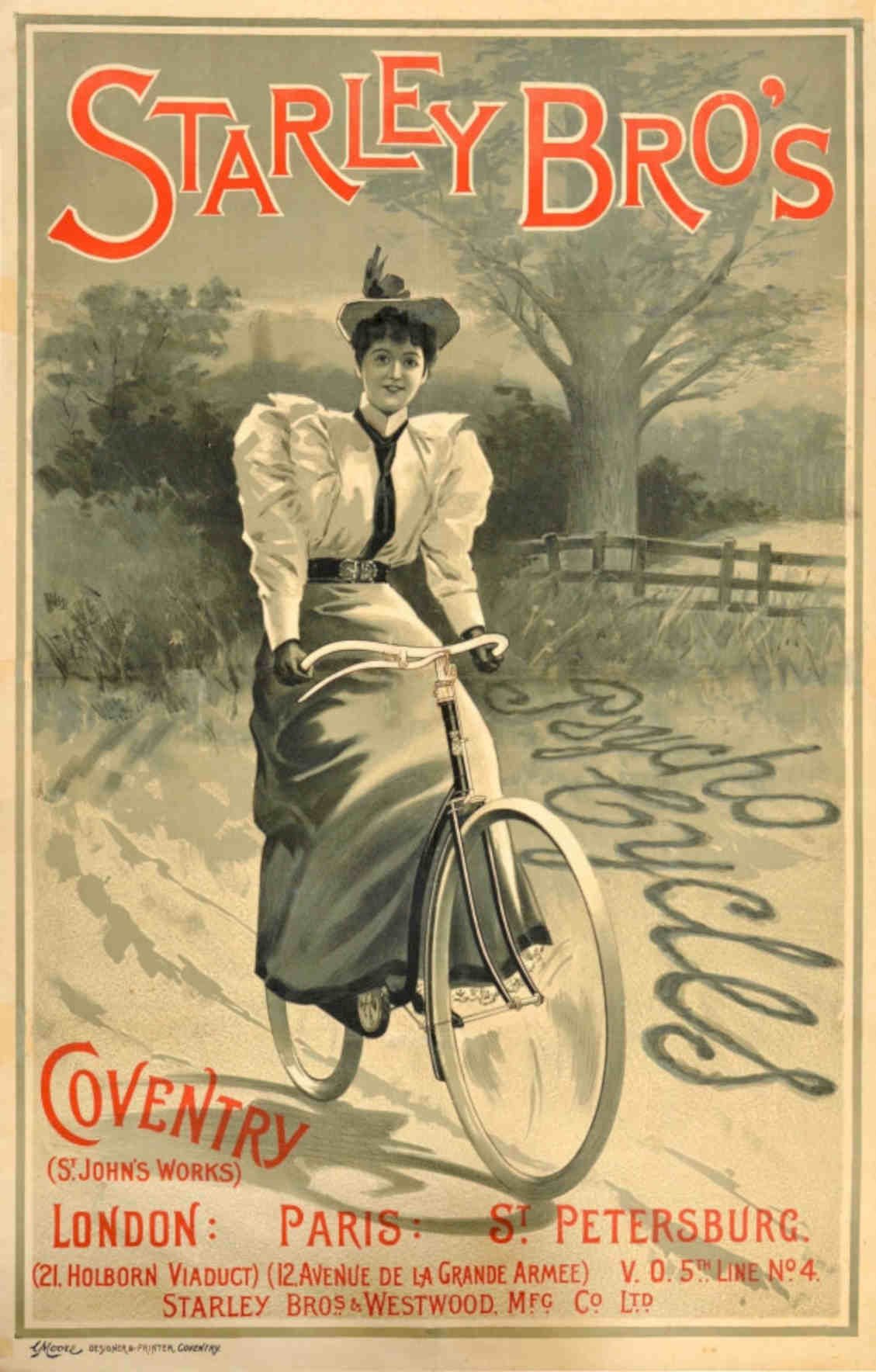 Starley Bros Cycles Vintage Retro Advert Poster A4 Photo Print