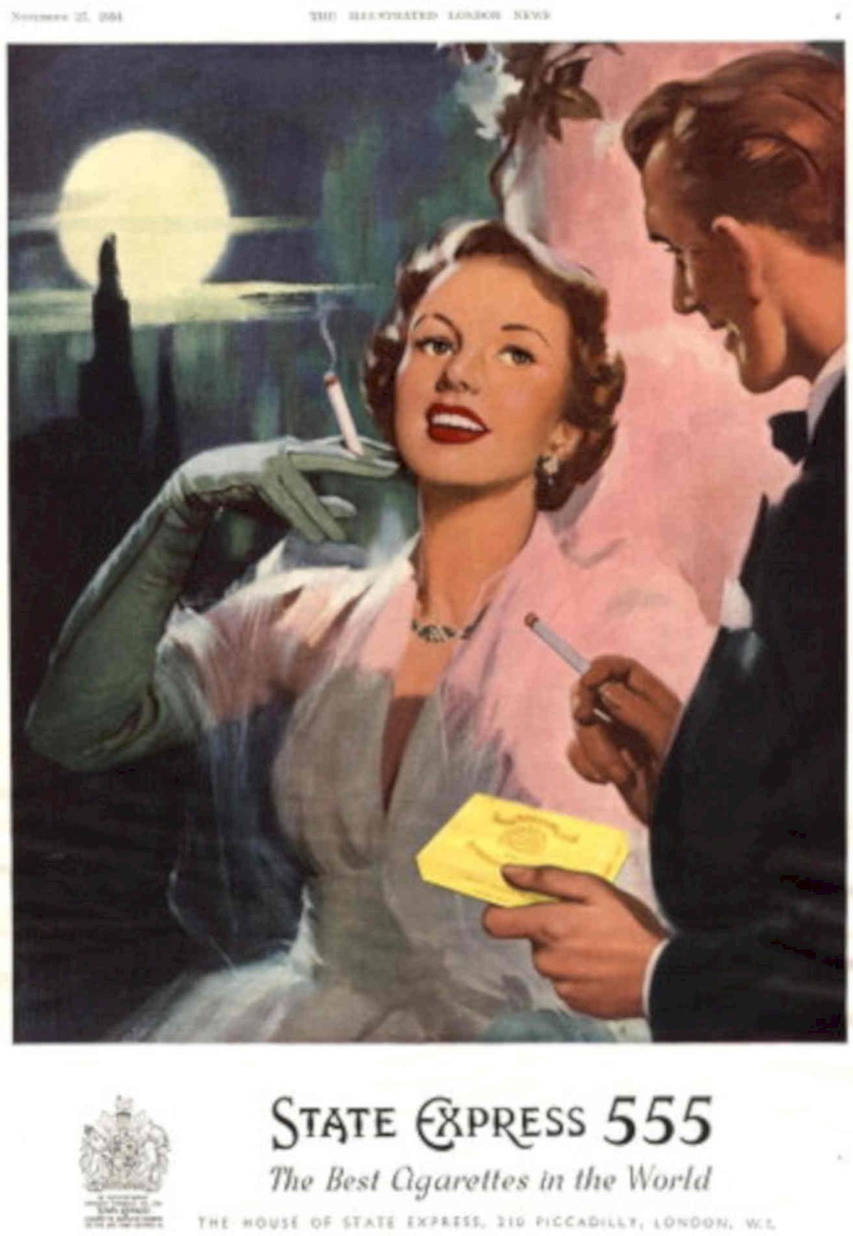 State Express Balcony 1950s Vintage Retro Advert Poster