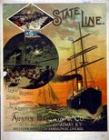 State Line Ship Vintage A4 Photo Print