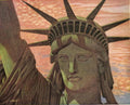 Statue Liberty Sunset 1950s Vintage Retro Advert Poster