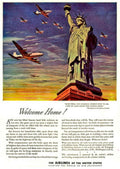 Statue Liberty Welcome 1940s Vintage Retro Advert Poster