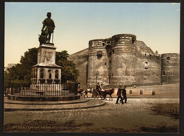 Statue and castle of King Rene Angers Vintage A4 Photo Print