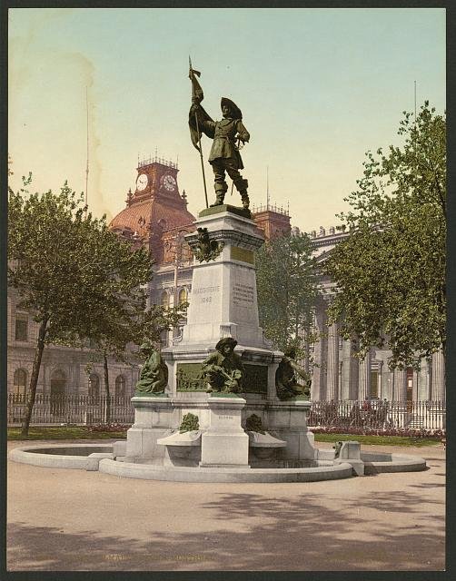 Statue of Maisonneuve Montreal Vintage A4 Photo Print