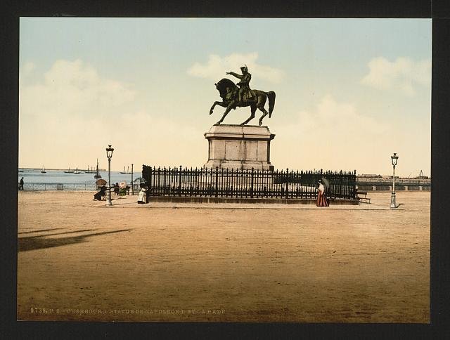 Statue of Napoleon I Cherbourg Vintage A4 Photo Print