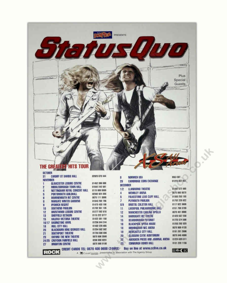 Status Quo Concerts Vintage Retro Advert Poster A4 Photo Print