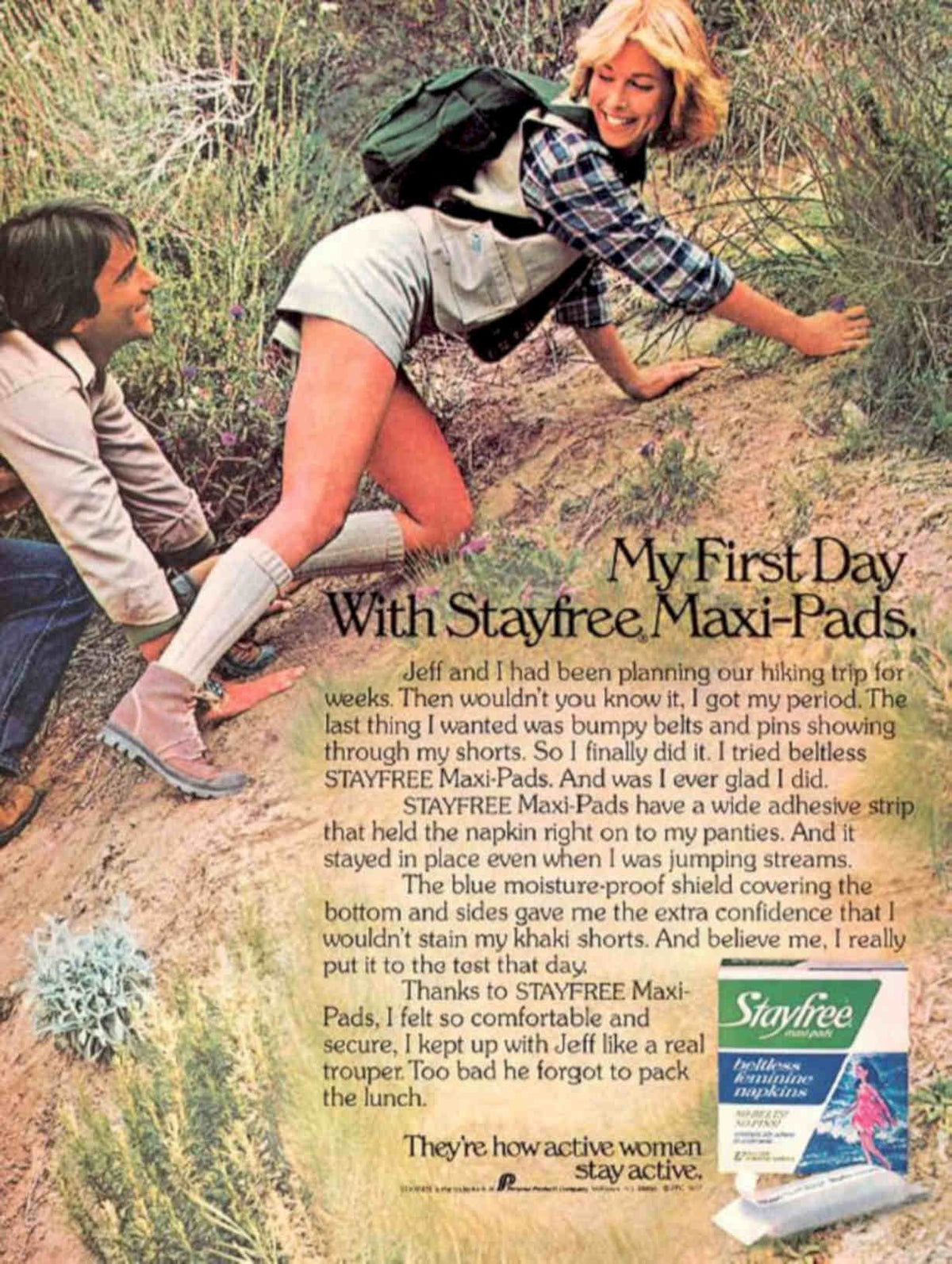 Stayfree Maxipads Hiking Vintage Retro Advert Poster A4 Photo Print