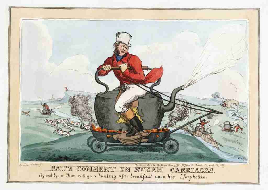 Steam Carriages 1829 Cartoon Joke 001 Vintage A4 Photo Print