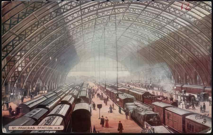 Steam Train Station Elc16412 Vintage A4 Photo Print