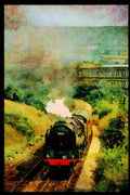 Steam Trains 182003 The Cotton Mill At Todmorden Forms The Backdrop For No. 70013 A4 Limited Edition Watercolour Print
