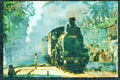 Steam Trains 182009 B5305 Stops To Raise Steam Between Ponorogo And Madiun, Java A4 Limited Edition Watercolour Print