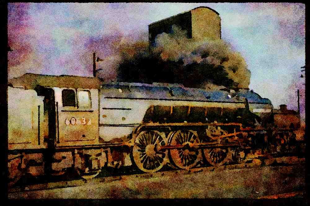 Steam Trains 182016 Blue Peter Prepares For The Trip Back To Edinburgh A4 Limited Edition Watercolour Print