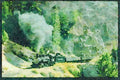 Steam Trains 182025 No. 497 Rounds Phantom Curve, C&TSRR A4 Limited Edition Watercolour Print