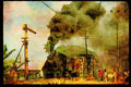 Steam Trains 182032 Washing Dries On The Signal Wires As B5132 Heads For Labuan, Java A4 Limited Edition Watercolour Print