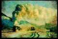 Steam Trains 182037 Warrior Crosses The Wintry Landscape With A Full Load A4 Limited Edition Watercolour Print
