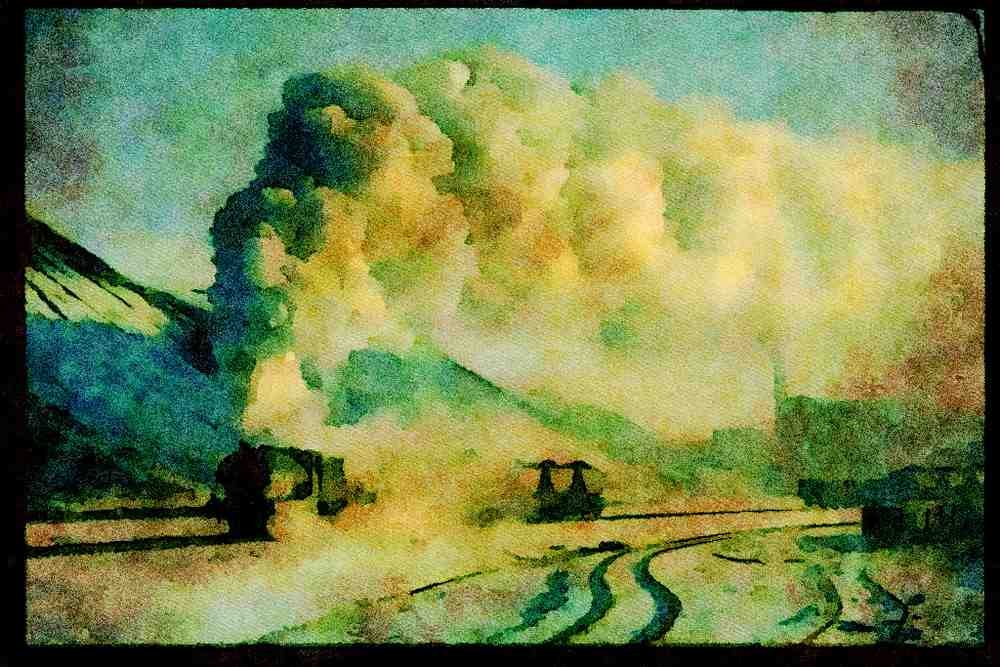 Steam Trains 182037 Warrior Crosses The Wintry Landscape With A Full Load A4 Limited Edition Watercolour Print