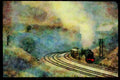 Steam Trains 182049 8F No. 48442 Rounds The Curve At Buxworth, Derbyshire A4 Limited Edition Watercolour Print