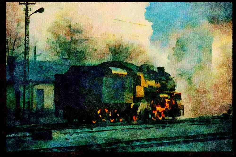 Steam Trains 182054 First Light At Elzig, Turkey Catches A Middle East 2 8 2 A4 Limited Edition Watercolour Print