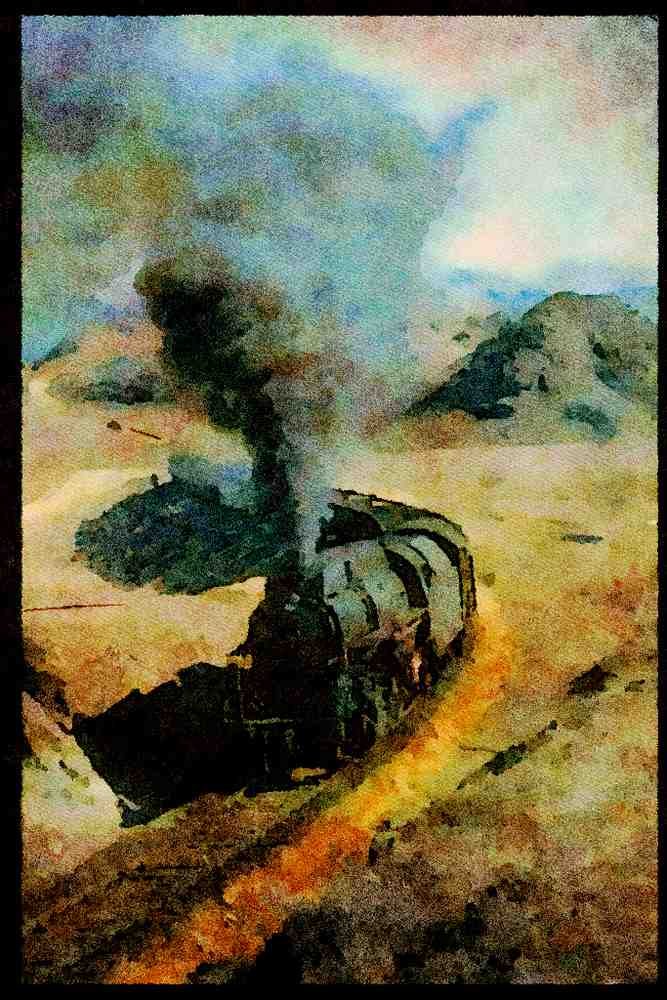 Steam Trains 182055 A Skyliner 2 10 0 Heads A Freight For Irmak, Turkey A4 Limited Edition Watercolour Print