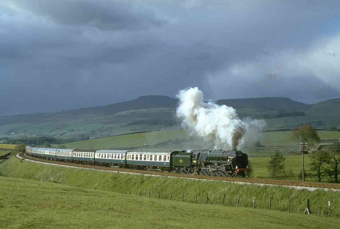 Steam Trains 182064 Evening Star Heads Back To York Under The Shadow Of Ingleborough A4 Photo Print 2