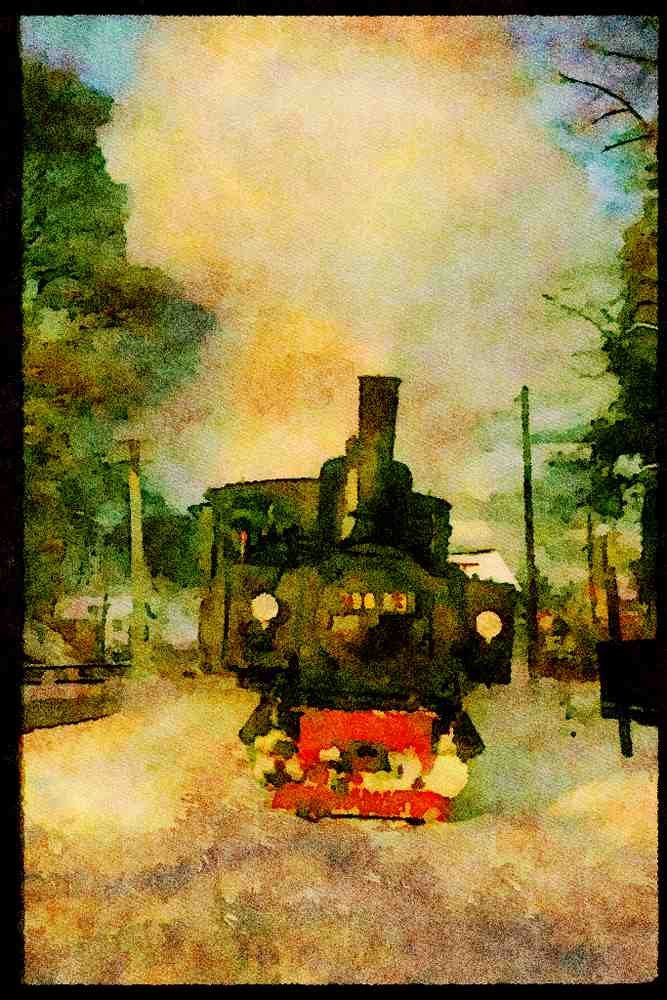 Steam Trains 182079 Winter In Austria Sees No. 29853 Enter Leonstein A4 Limited Edition Watercolour Print