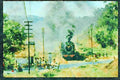 Steam Trains 182095 Scene At Road Crossing In Java As No. CC5003 Heads For Bandung A4 Limited Edition Watercolour Print