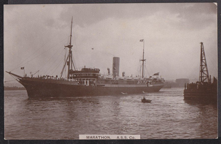 Steamer Marathon Leaving Harbour Vintage A4 Photo Print