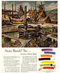 Steel Mill America 1950s Vintage Retro Advert Poster