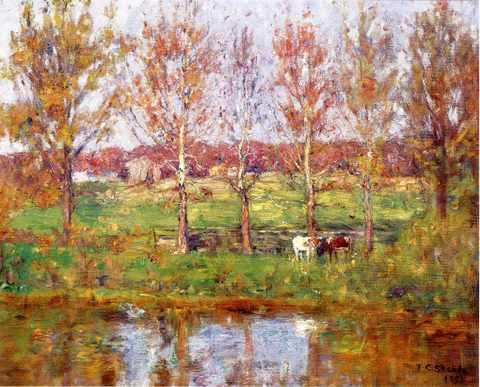 Steele Cows By The Stream A4 Photo Print