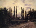 Steele Evening Poplars And Roadway Near Schleissheim A4 Photo Print