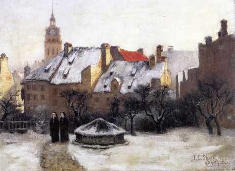 Steele Winter Afternoon Old Munich A4 Photo Print