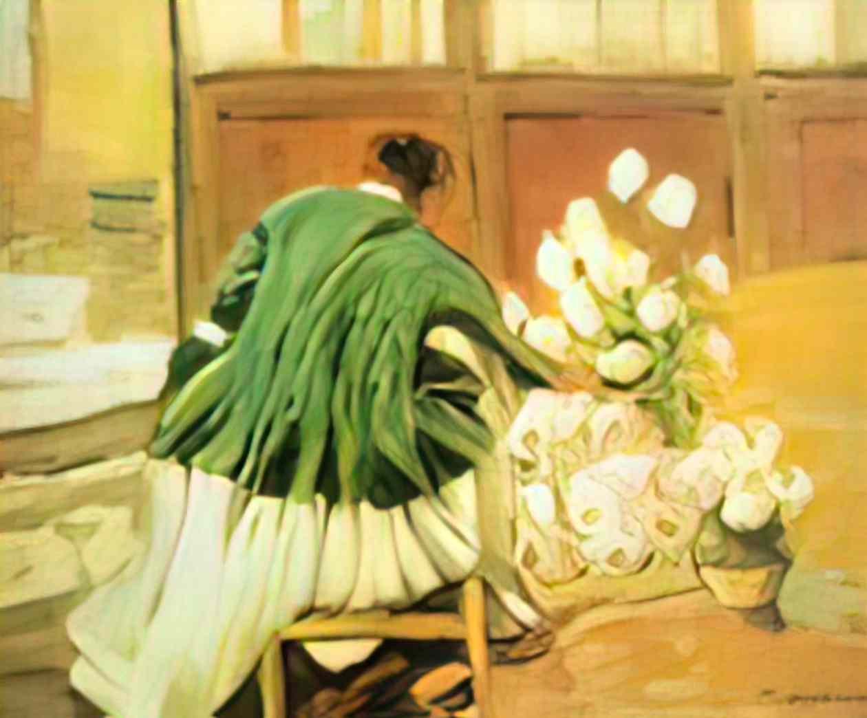 Stefan Luchian green coat Art A4 Photo Print