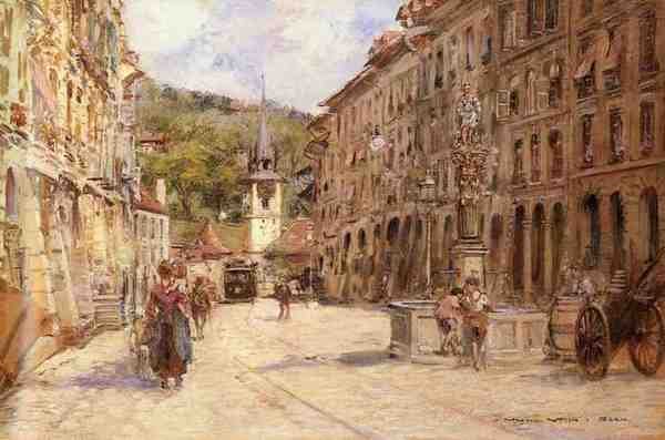 Stein Georges A Street Scene In Bern 5 A4 Photo Print