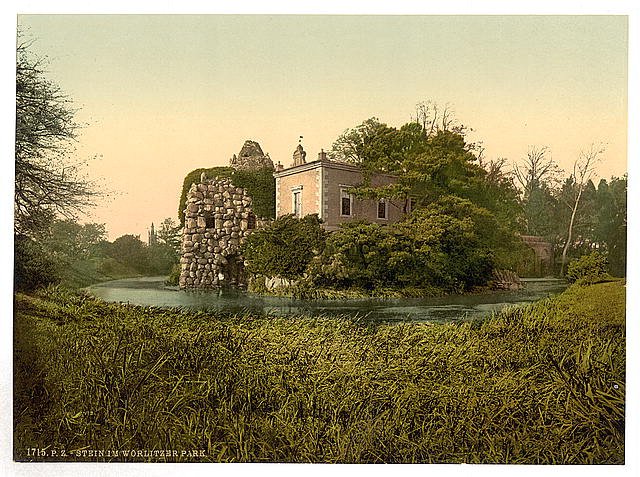 Stein park of Worlitz Anhalt Vintage A4 Photo Print