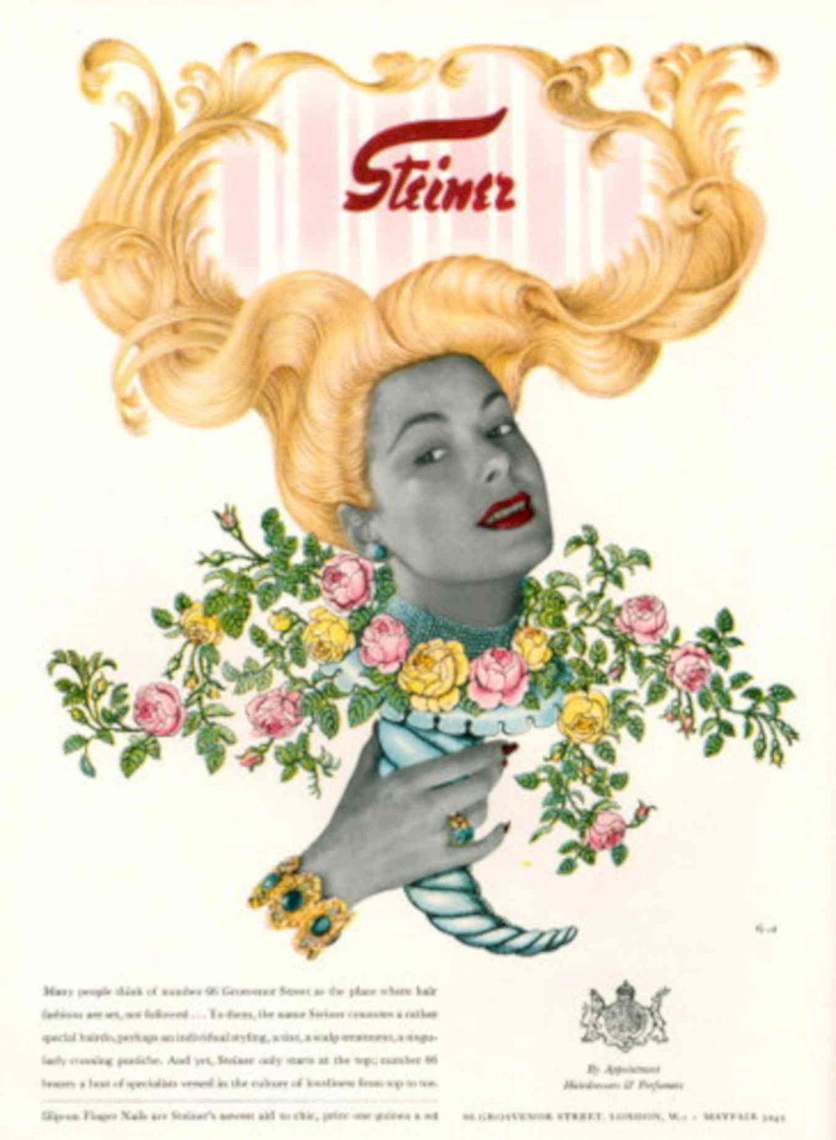 Steiner Perfume Vintage 1940s Vintage Retro Advert Poster