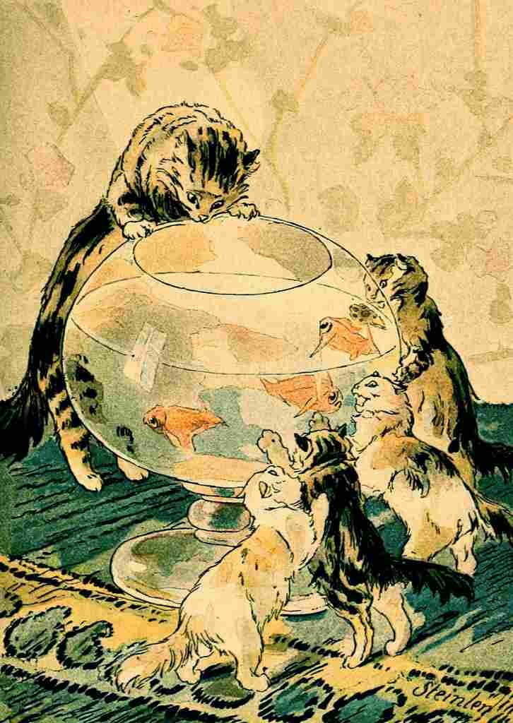 Steinlen Folle journee 1900 Fishbowl A4 Photo Print