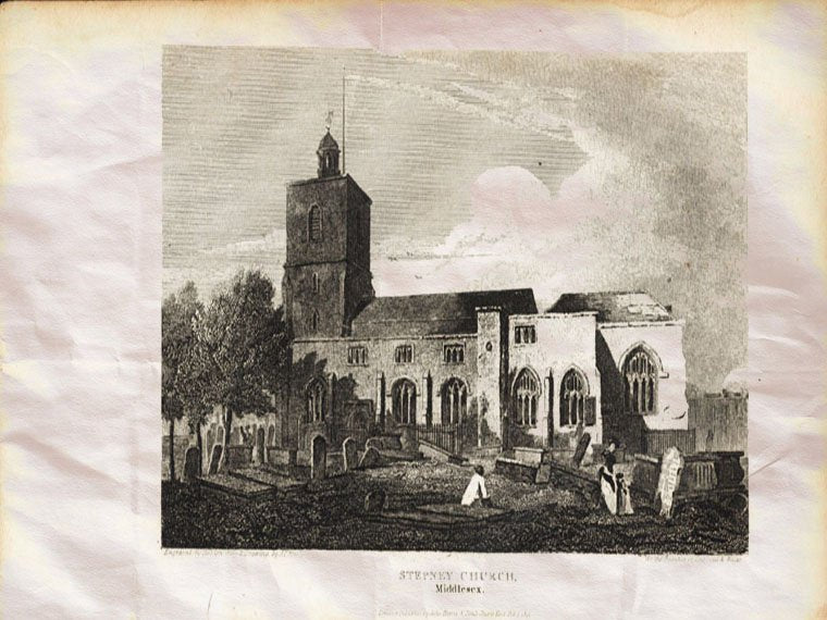 Stepney Church Middlesex Britain England Uk Britton Hobson 1815 Vintage A4 Photo Print