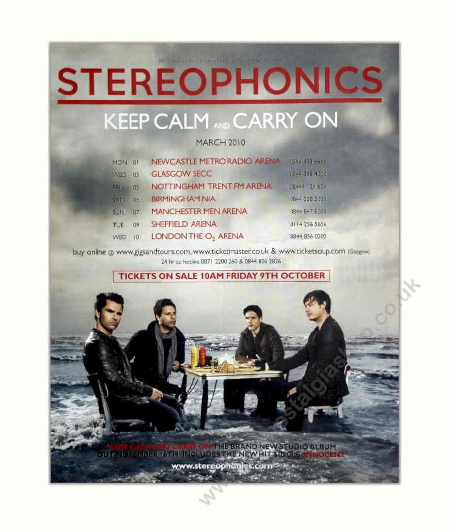 Stereophonics Concert Poster Vintage Retro Advert Poster A4 Photo Print 2