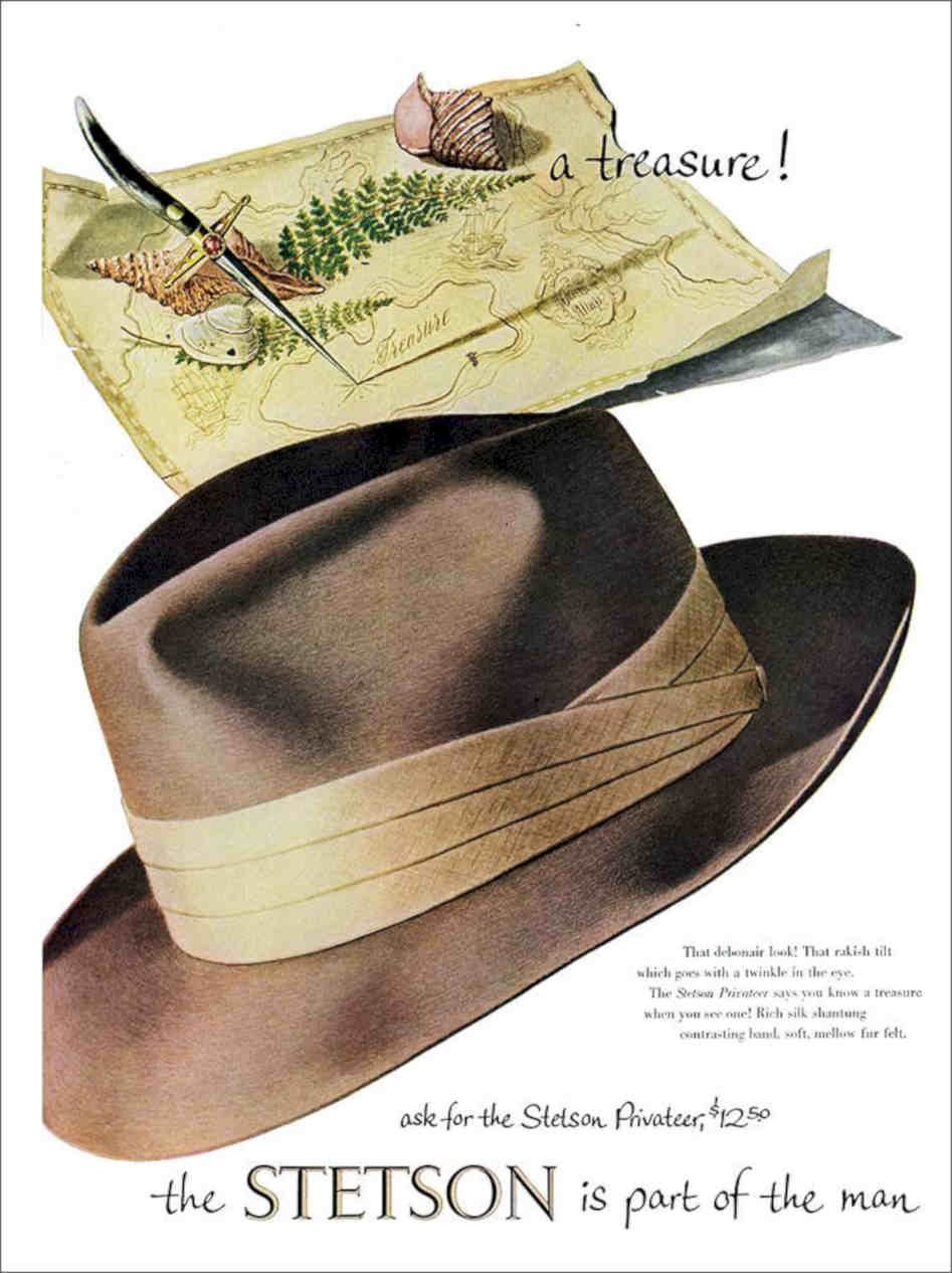 Stetson Hats Menswear Advert 1953 Vintage Retro Advert Poster A4 Photo Print