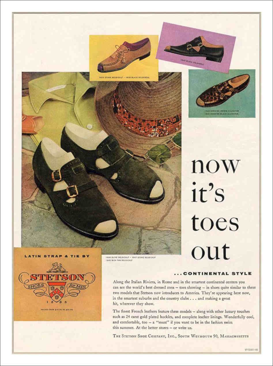 Stetson Mens Shoes 1950s Vintage Retro Advert Poster A4 Photo Print