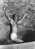 Steve McQueen diving in pool A4 Photo Print